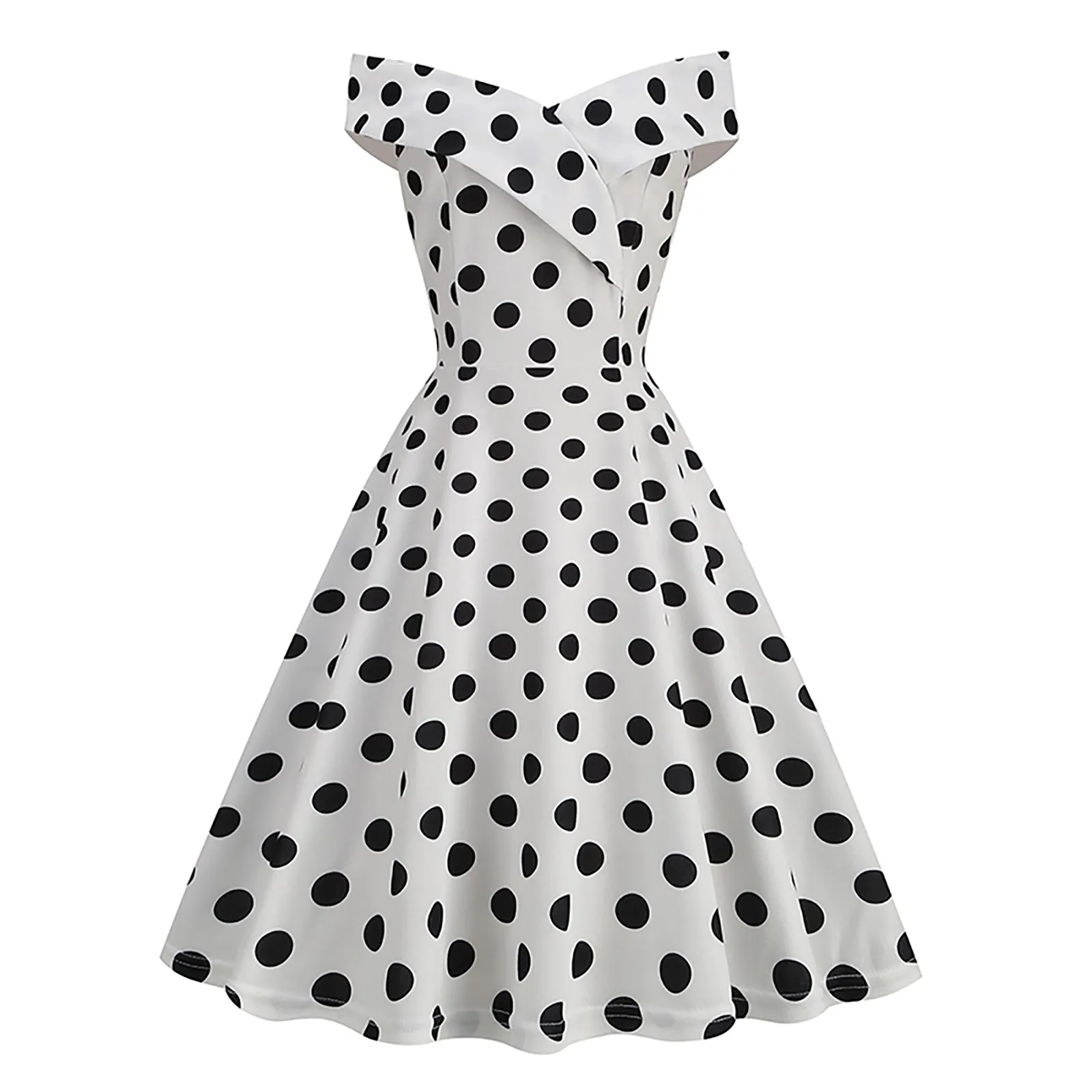 ladies black and white polka dot dress The Dayla Polka Dot Day Dress main image 0
