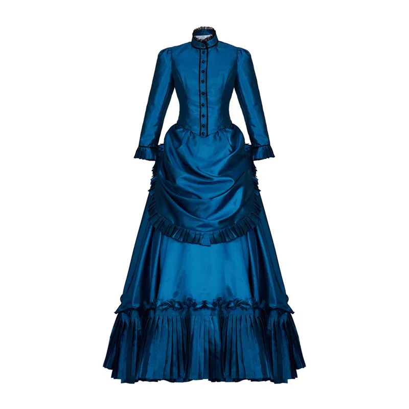 pink and blue dresses Navy Blue Victorian Gothic Dress, Victorian Bustle Dress, Victorian co –  TwirlingDresses main image 1