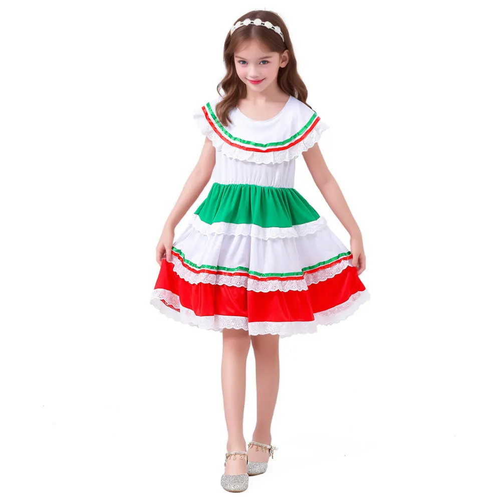 open lace back dress Amazon.com: YZXDORWJ Mexican Traditional Fiesta Dress for Girls
