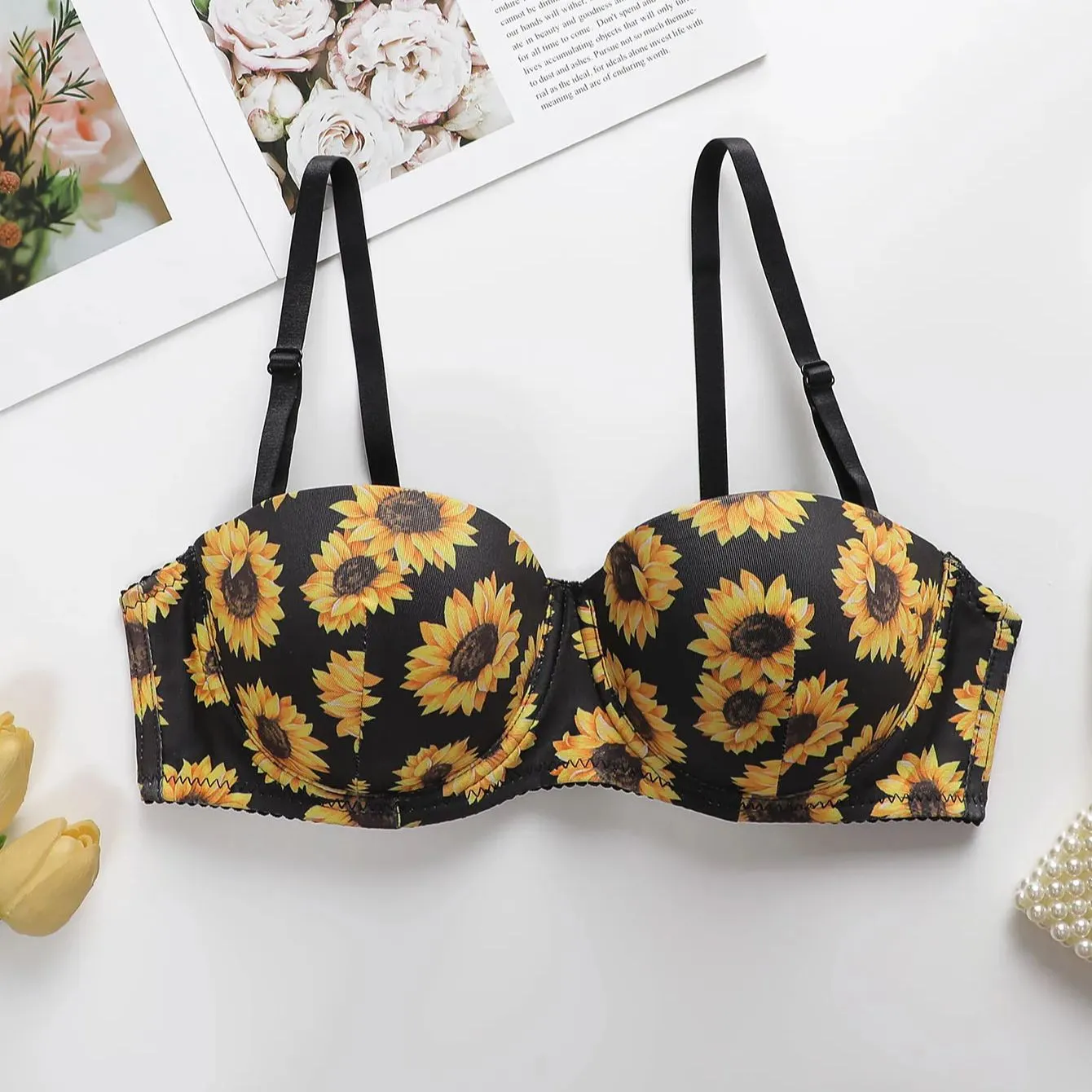 Viomisha Push Up Bra with Steel Underwire Floral Print Lingerie Women  Everyday Brassiere 75B-90B from Dhgate Bras - price 20.74