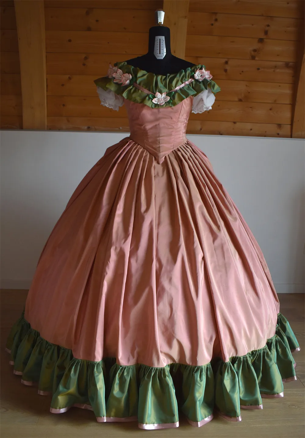 Civil War Dresses Pink Ball Gown: 1860s Style Victorian Era Dress