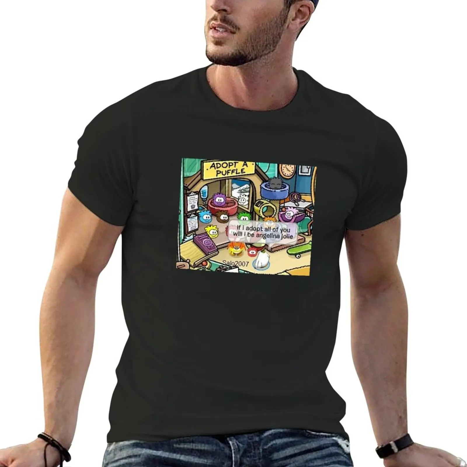 Club Penguin Graphic T-Shirt for Men Retro Video Game Design
