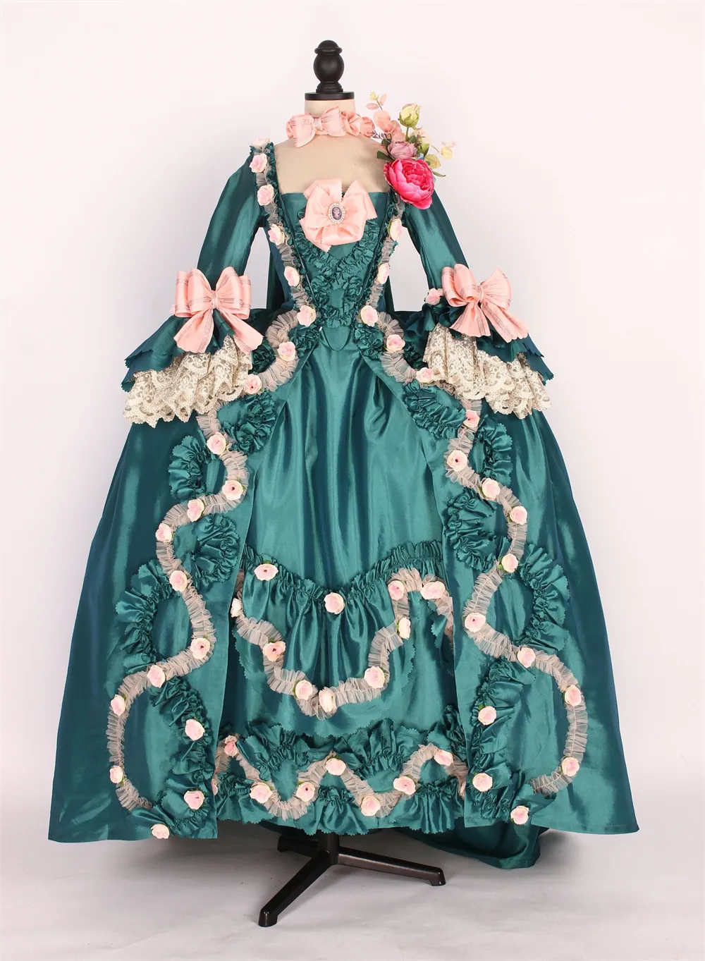 1700s Dress For Women LMKIHUSA Womens Renaissance Dresses,Vintage Gothic Court Gown 1800s Medieval Victorian Dress Princess Rococo Cosplay Lace Bell Sleeve Long Maxi Dress 1800s Dress For Women