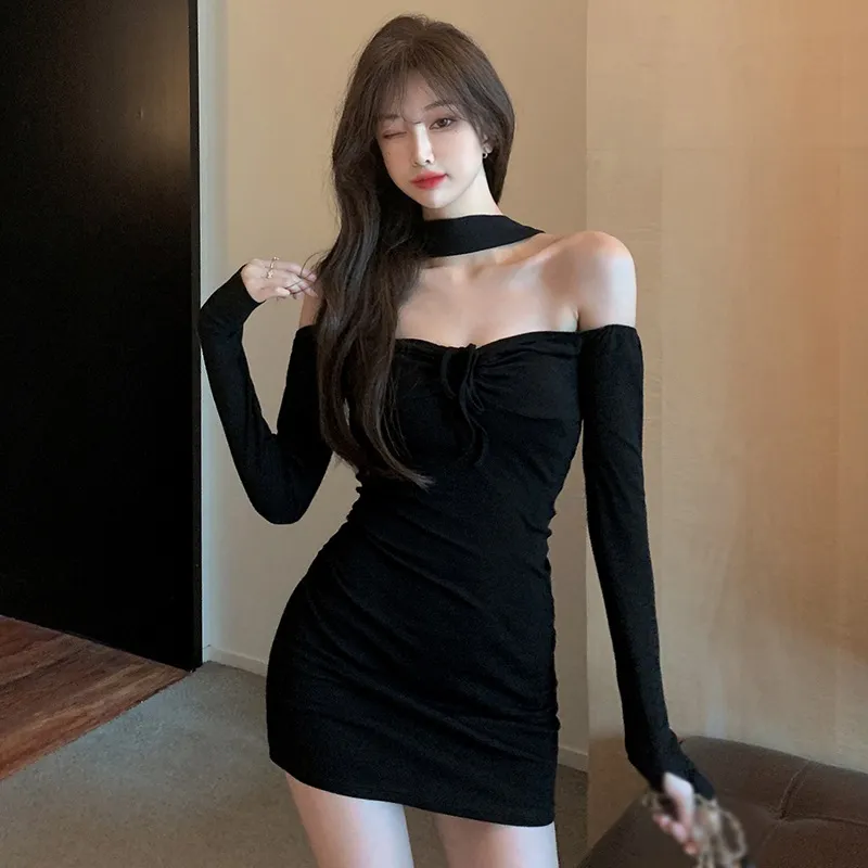 Halter Neck Open Back Dress, Womens Party Dress Mini Club Dress