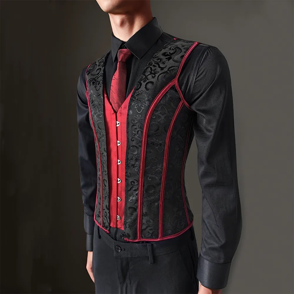 white christmas dresses Brocade Corset Vest Male