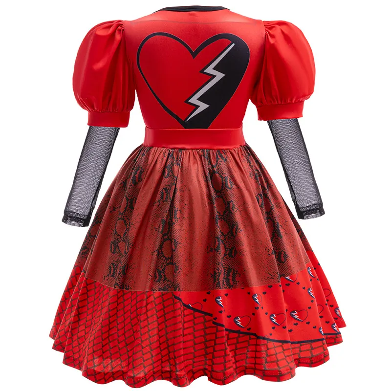 open lace back dress Queen of Hearts Dress Descendants: The Rise of Red Cosplay Costume Hal –  Becostume main image 1