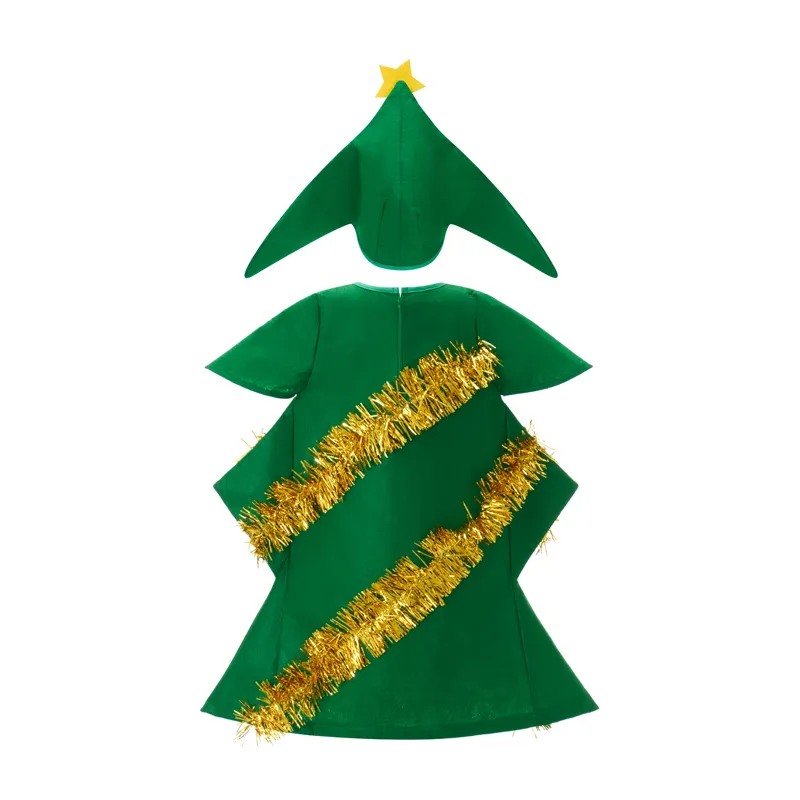 Kids Girls Christmas Tree Costume 2-Piece Polyester Patchwork Dress with  Hat Set from Dhgate Others Apparel - price 17.2