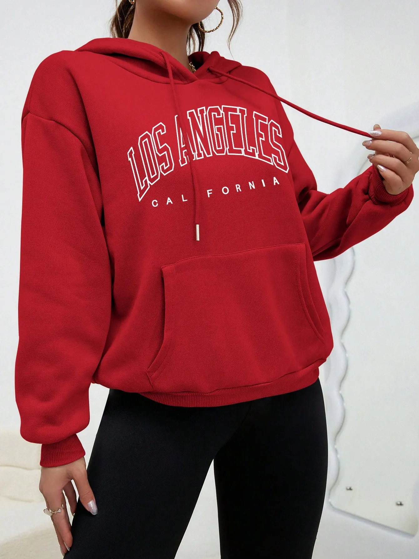LOFAAC Women's Oversized California Graphic Fleece Sweatshirt - Crew Neck Pullover Jumper, Streetwear - View #13
