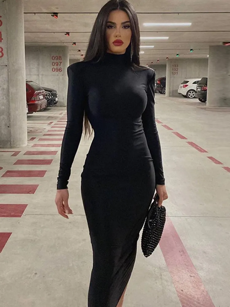 turtleneck bodycon maxi dress CNYISHE Womens Black ... From Dh2958055, $18.04 In Bulk 30% modal NA-08.18.25AM LoveShackFancy Sequin Dress by Kid Size:4T