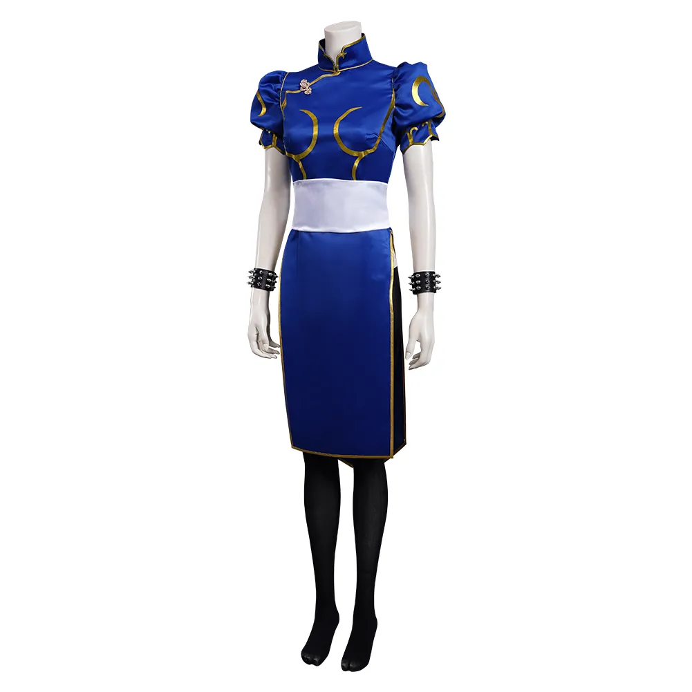 Chun Li Women PU Leather Satin Velvet Cosplay Costume Dress Set for  Halloween Party Role Play from Dhgate Others Apparel