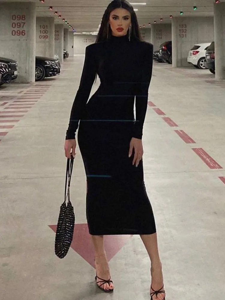 CNYISHE Women Turtleneck Black Sexy Bodycon Maxi Dress 2022 Winter Casual  Streetwear Costume Casual Going Out Dresses Women Robe From 15,66  | DHgate