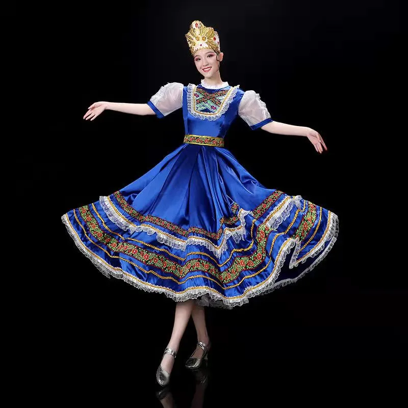 European Princess Stage Performance Masquerade Dress - Elegant Traditional Russian Dance Costume for Mongolia European Princess Stage Performance Masquerade Dress - Elegant Traditional Russian Dance Costume for Mongolia