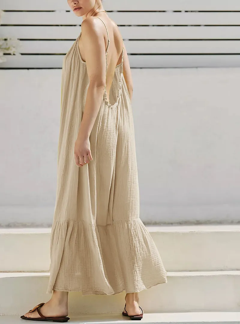 muslin beach dress Wendy Dress (mocha muslin) 14Y