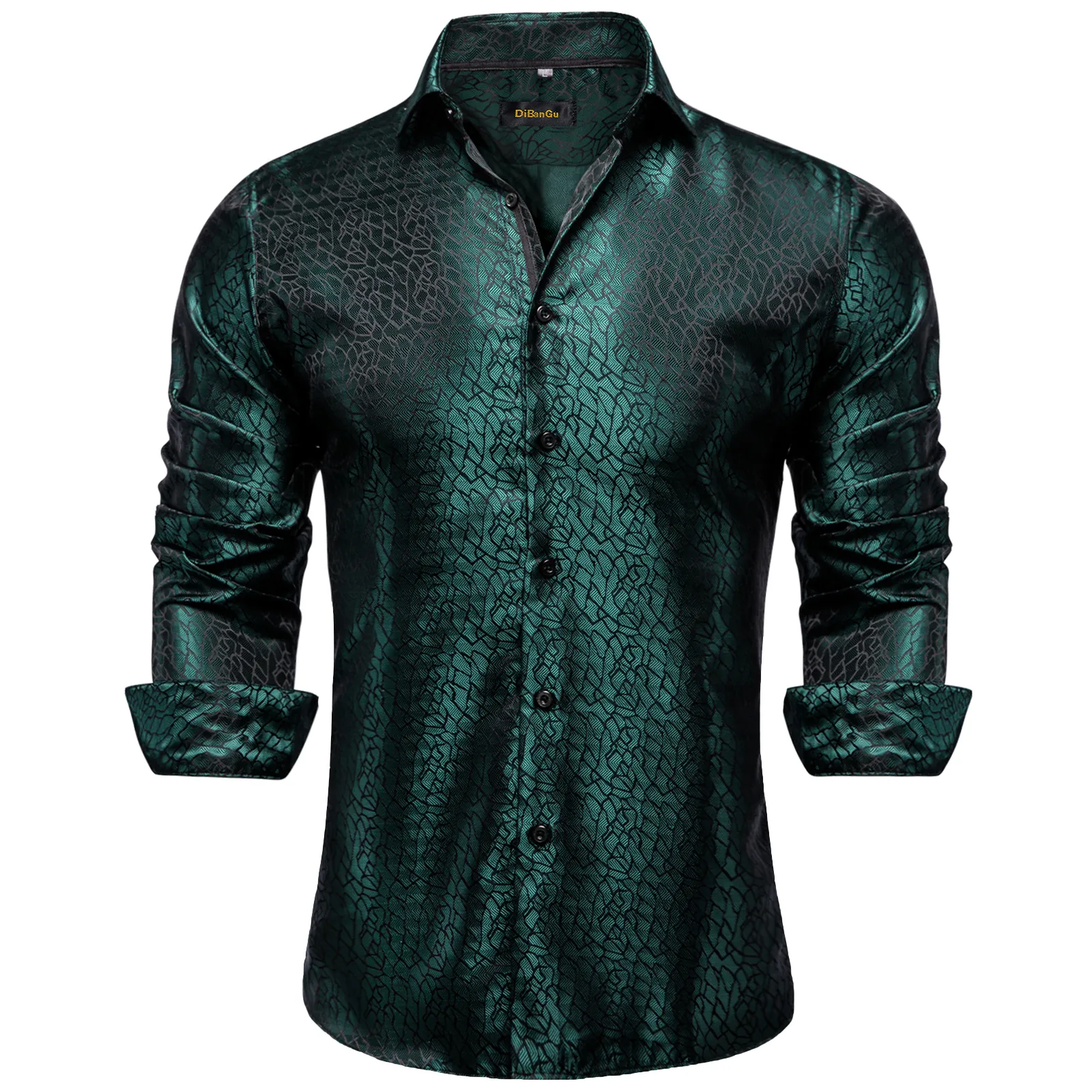 Dark Green Silk Silk shirts for Men with Button Down Collar for Men - Perfect for Weddings, Proms, and Special Occasions (Style #251226) Dark Green Silk Silk shirts for Men with Button Down Collar for Men - Perfect for Weddings, Proms, and Special Occasions (Style #251226)