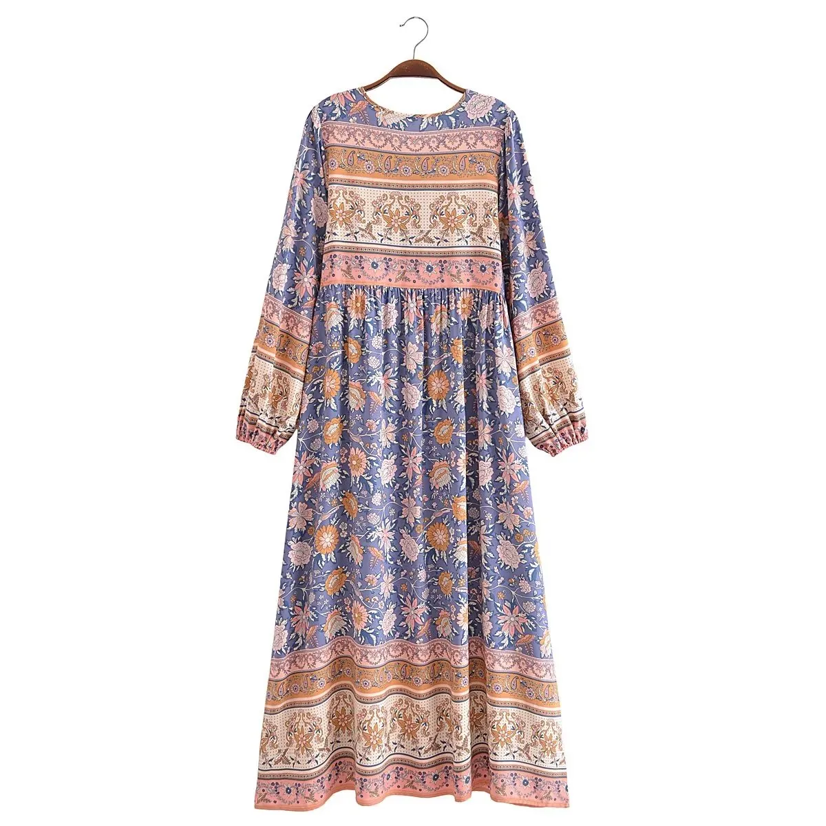 Boho Queens Womens Rayon Cotton Maxi Dress Long Sleeve Floral Print  Bohemian Beach Dress Lightweight Summer Vestidos From Dh2958055, $18.76 In  Bulk | DHgate.Com