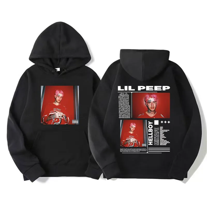 Lil Peep Hellboy Rap Hoodie: 2024 Vintage Graphic Sweatshirt for Men, Hip  Hop Streetwear