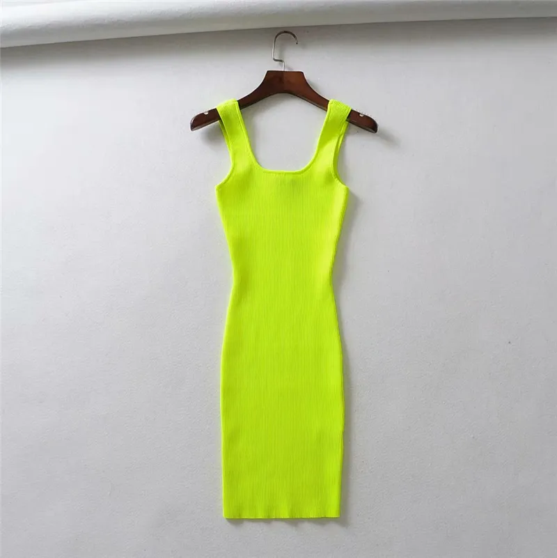 STVY Summer Pink Neon Green Ribbed Fluorescent Knit Bodycon Dress for Women - Perfect for Beach, Casual and Short Pink and Green sundress STVY Summer Pink Neon Green Ribbed Fluorescent Knit Bodycon Dress for Women - Perfect for Beach, Casual and Short Pink and Green sundress