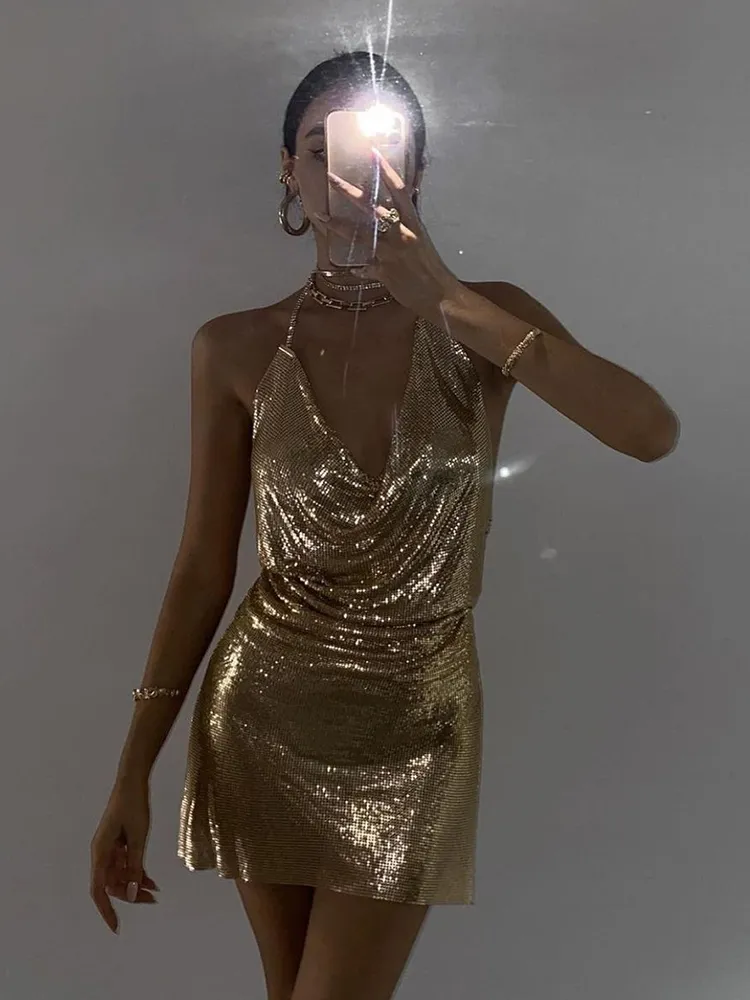 imogen chainmail dress in gold Greek Archaic Kori Cotton Maxi Dress With Sleeves – Pasha Living main image 0