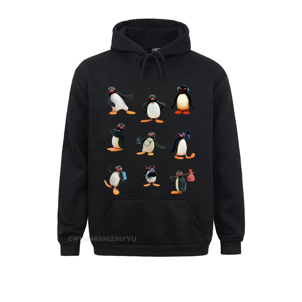 Pingu Mood Sweater Men Percent Cotton Hoodie Penguin Cartoon Meme