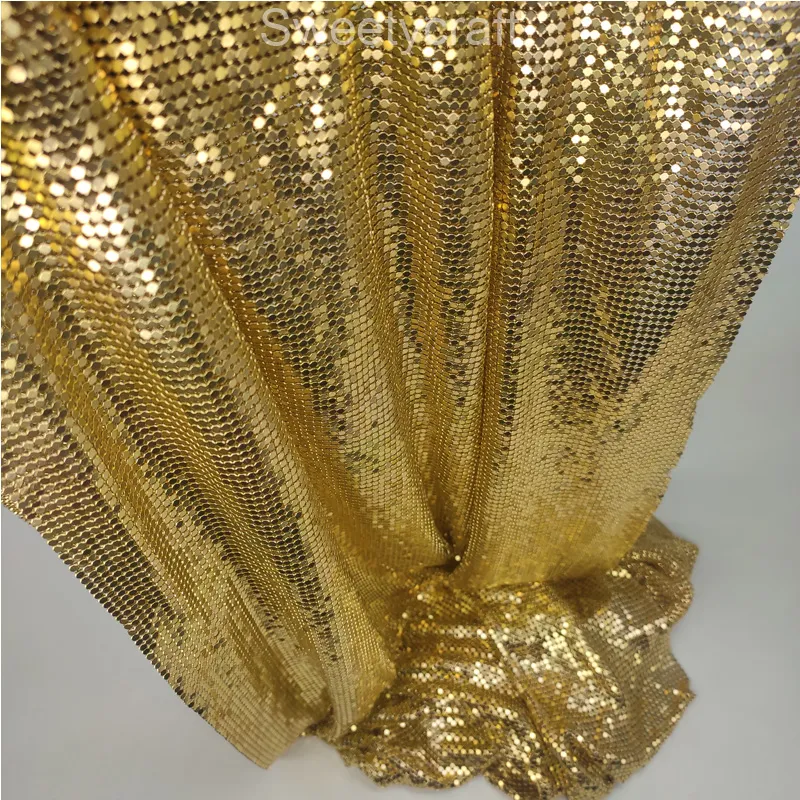 Fashion Gold Glomesh Flexible Metal Sequin Mesh Fabric for Clothing, DIY  Jewelry, Party Chainmail Dress from Dhgate Fabric - price 10.16