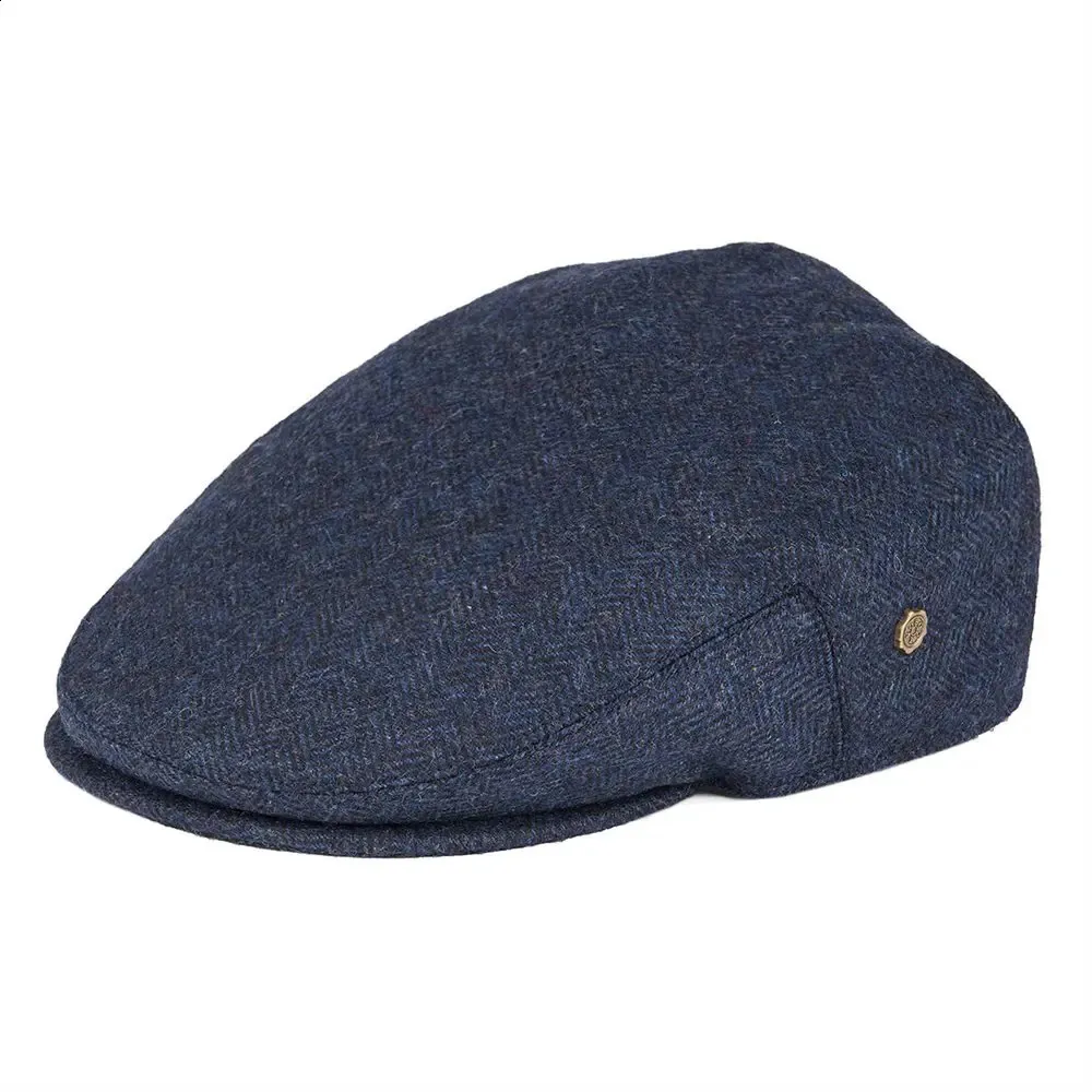 Classic Woolen Caps Tweed Herringbone Flat Cap For Men And Women