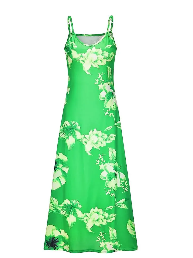 Floral Print V-Neck Long Dress for Women - Bohemian Style Floral Print V-Neck Long Dress for Women - Bohemian Style