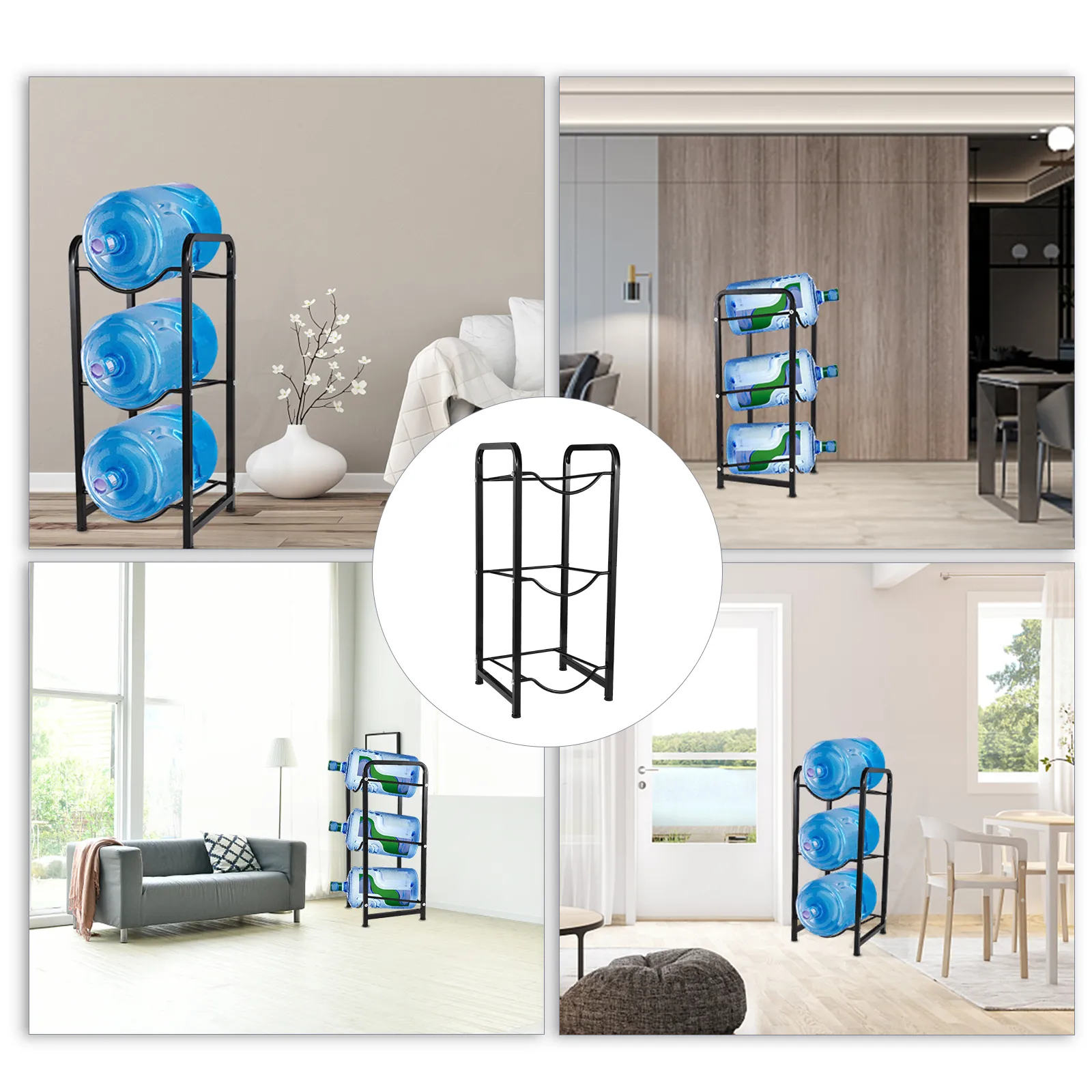 3 Tier Water Jug Rack Heavy Duty 5 Gallon Water Bottle Holder Storage ...