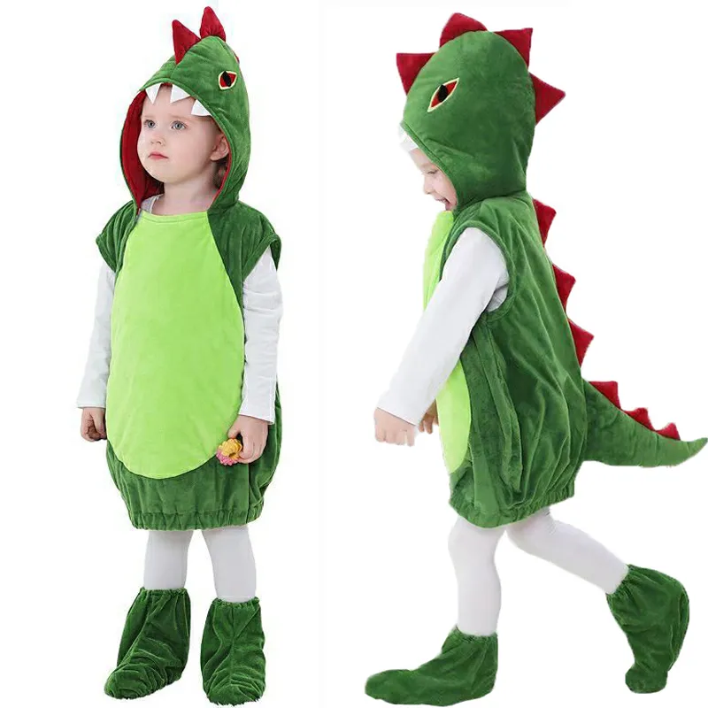 Save Big on Bulk Green Dinosaur Hoodie Umorden Green Dinosaur Costume Vest  With Hood And Foot Covers For Children 3 16T  Unisex Halloween & Purim ...