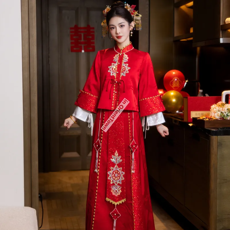 chinese bride red dress Red Qipao & Cheongsam