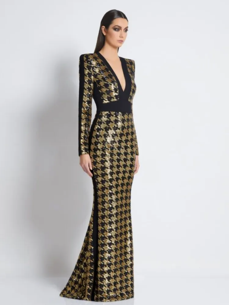 amazon prime gold dresses Ladivine CD729 Elegantly Fitted Evening Gown – Mia Bella Couture main image 1