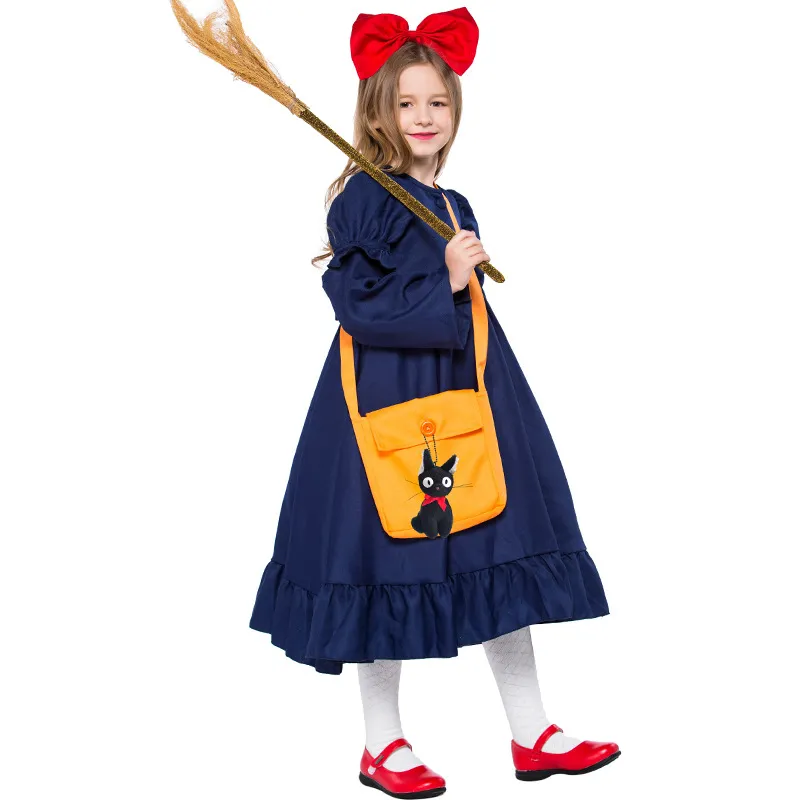 Kiki's Delivery Service - Japan Anime Halloween Purim Fairy Tale lancha dress for Girls, Perfect for Cosplay, Book Week Parties, and Fancy lancha