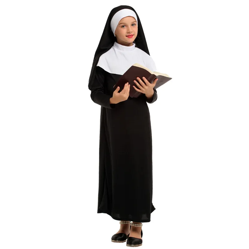 Kids Child Nun Costume Cosplay for Girls Halloween Costumes Fancy Dress 4-6Y 6-8Y 8-10Y Kids Child Nun Costume Cosplay for Girls Halloween Costumes Fancy Dress 4-6Y 6-8Y 8-10Y