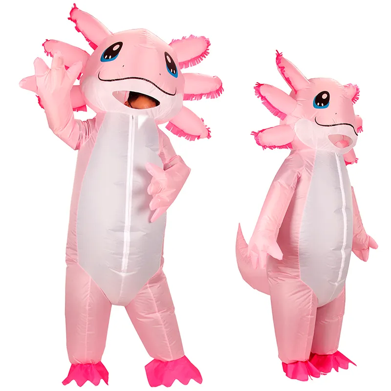 Inflatable Axolotl Costume For Adults Pink Blow Up Costume For
