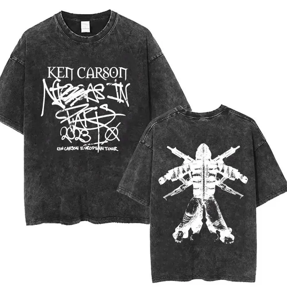 Ken Carson Double Cup Tシャツ Wholesale Ken Carson Vintage Rapper T Shirts Washed Oversized