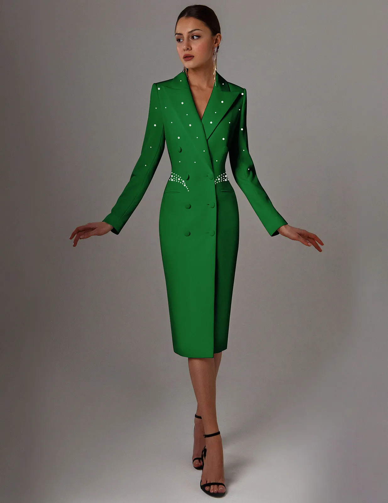 green satin blazer dress Satin Wrap Dress – Lily Claire main image 0