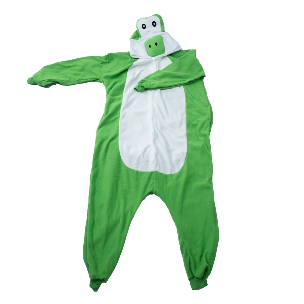 Pyjama Grenouillère Adulte Drôle - Combinaison Capuche Crânes Verts, Unisexe Avec Poches, Confort Hiver