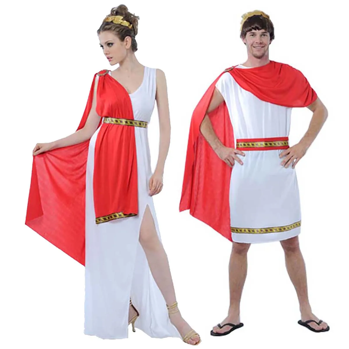 Egyptian Greek Goddess Roman Empress Toga Costume for Women Men
