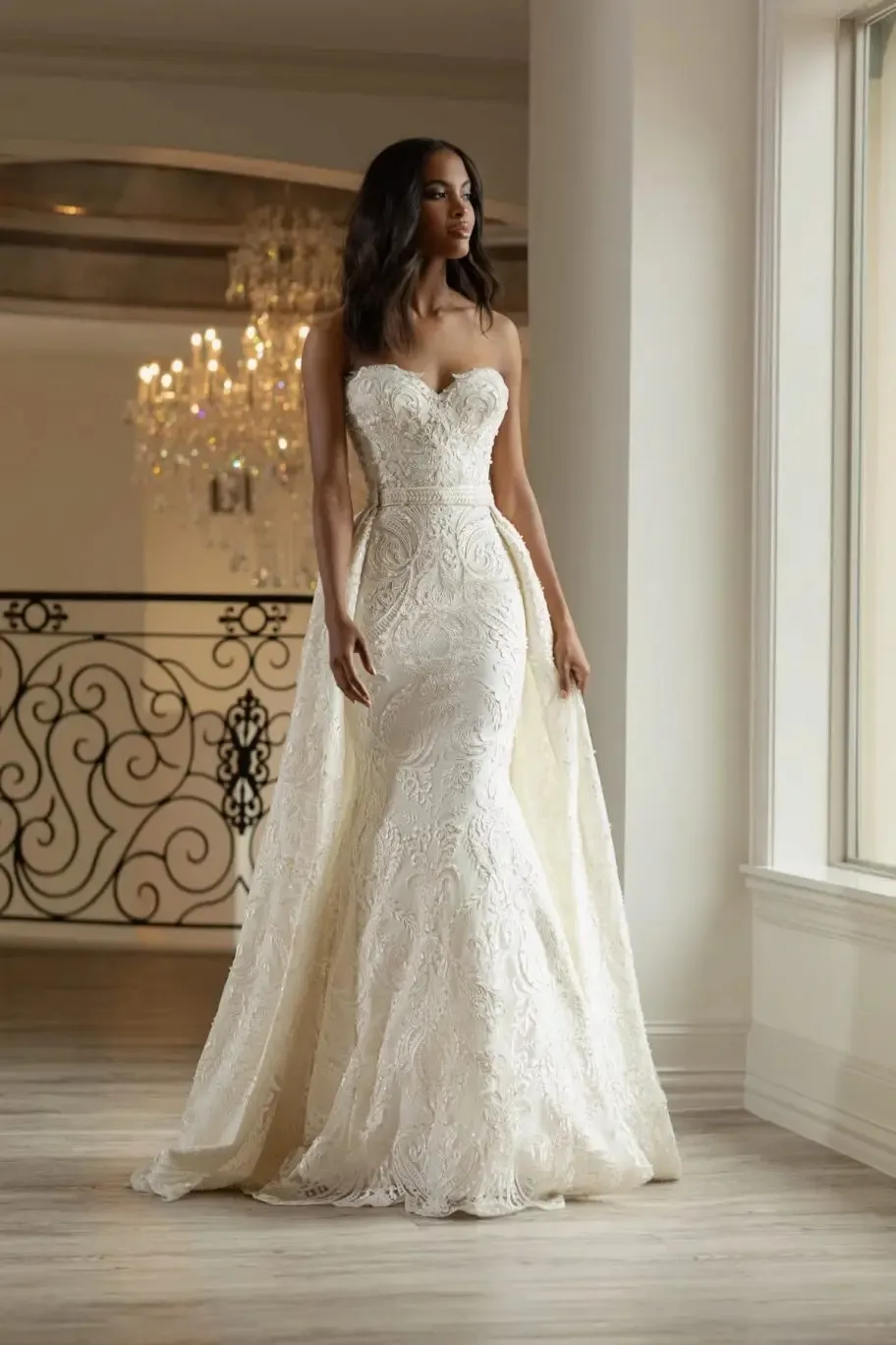 used mermaid wedding dress Mermaid Satin Wedding Dress with Open Back  HAREM's Brides