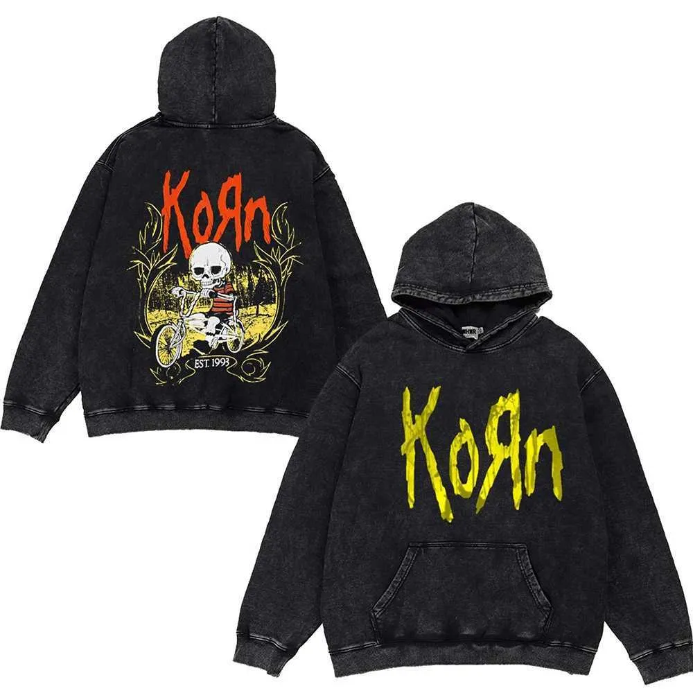 Korn Band Hoodies Cheap Men's Cotton Korn Rock Band Graphic