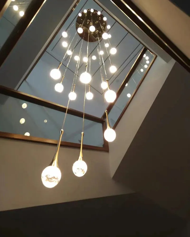 Luxury Crystal Garland LED Pendant Light For Staircase And Hallway With ...