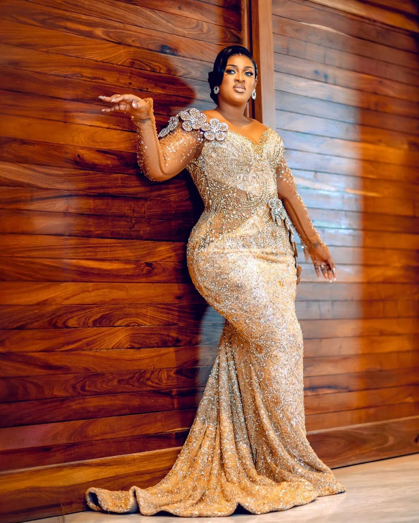 2024 Plus Size Gold Mermaid Prom Dresses Beaded... From Chic_cheap, $256.93  | DHgate.Com