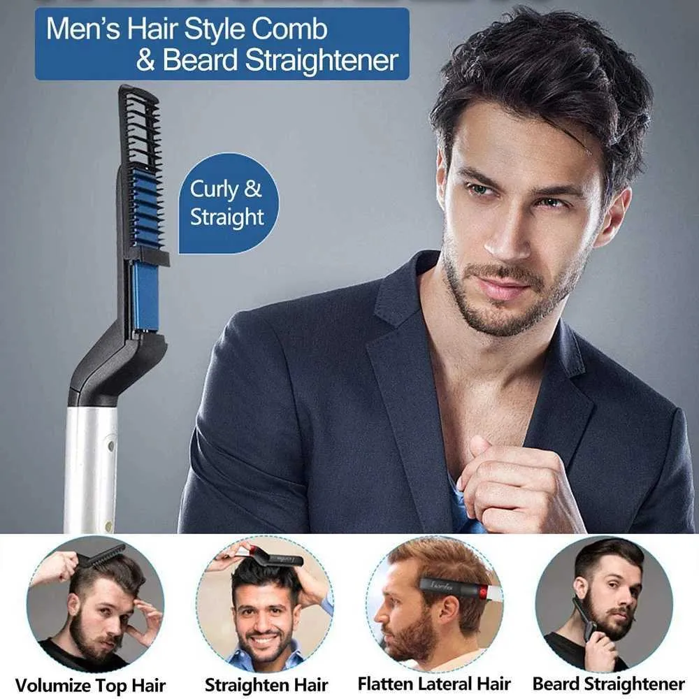 For Men Beard And Hair Straightener Hair Straightening Comb Curler