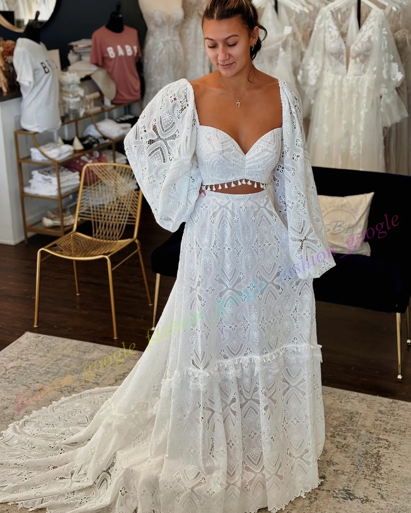 Flare Sleeve Boohoo Lace White Dress Buy Boohoo Outlet Lace Long