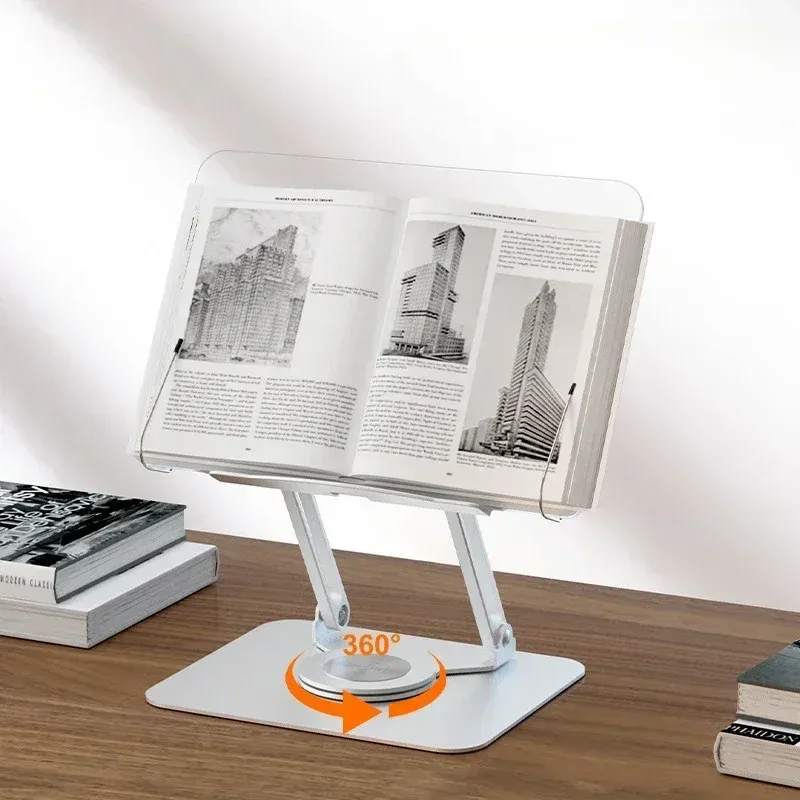 QWORK® Acrylic Folding Reading Book Stand With Height Adjustable 360