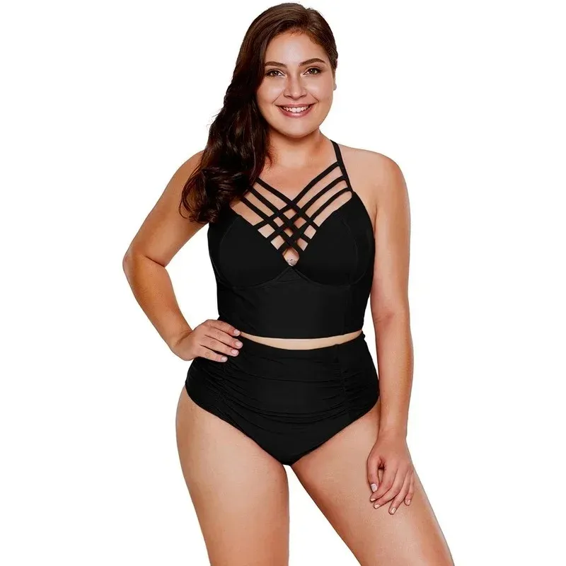 Xxl Plus Swim Plus Size Two Piece Bikini Set Sexy Backless