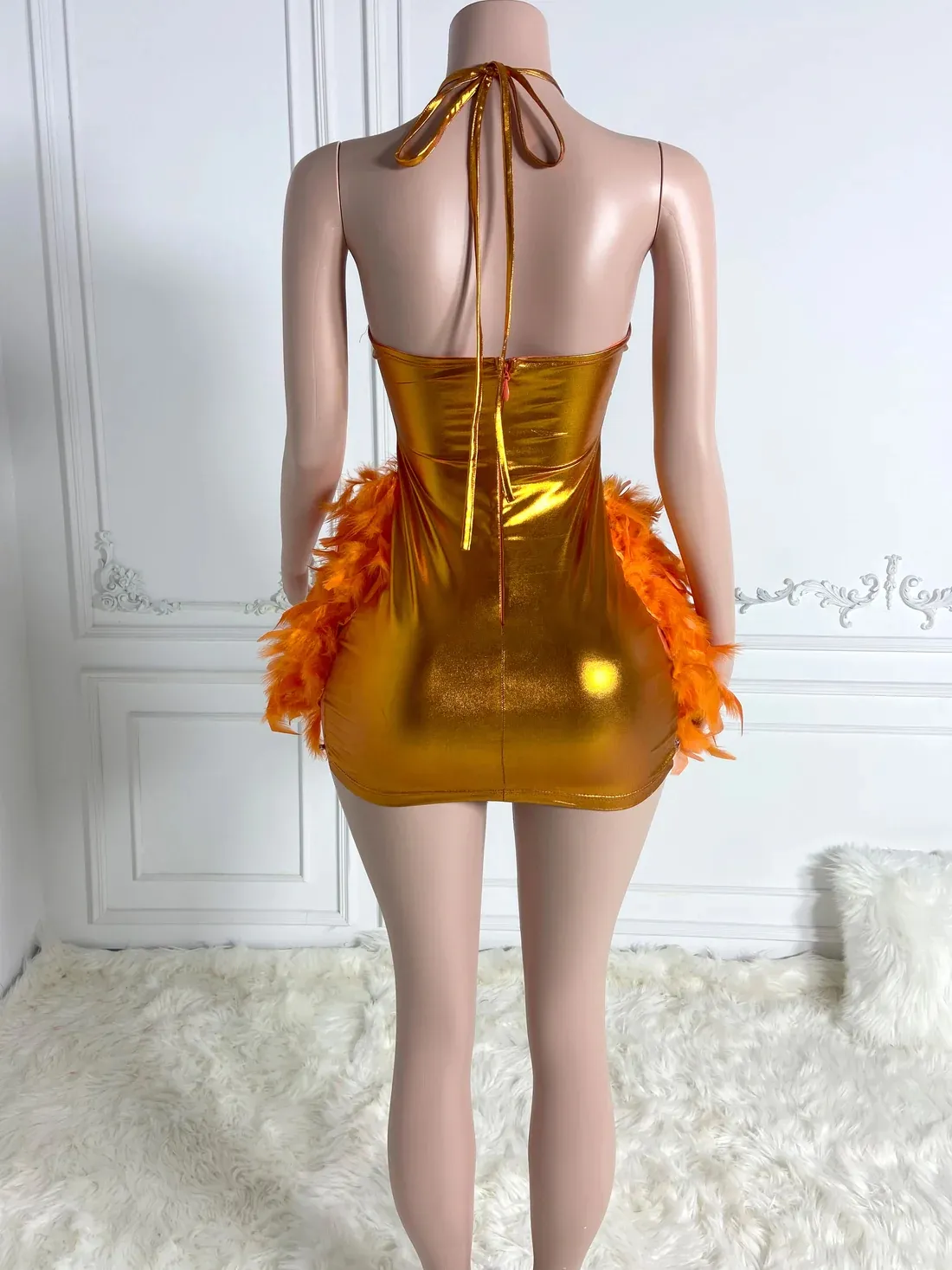 latex homecoming dress Short Metallic V-Neck Homecoming Dress with Corset Teal / 2XLarge