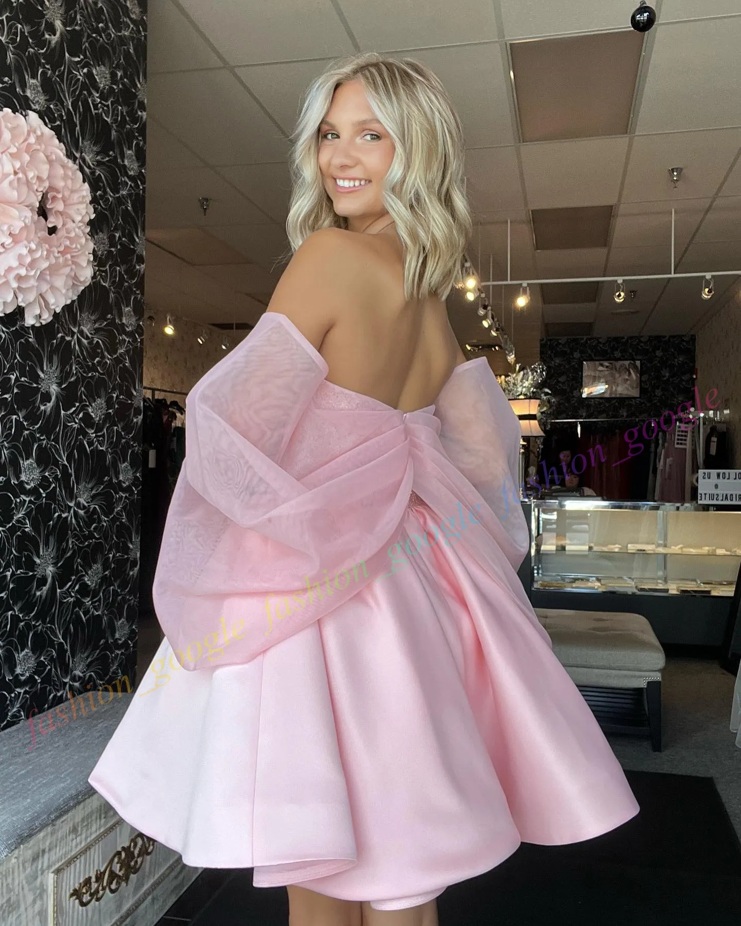 Pink Organza Cocktail Dress Semi Formal Babydoll... From Fashion_google,  $85.59 | DHgate.Com