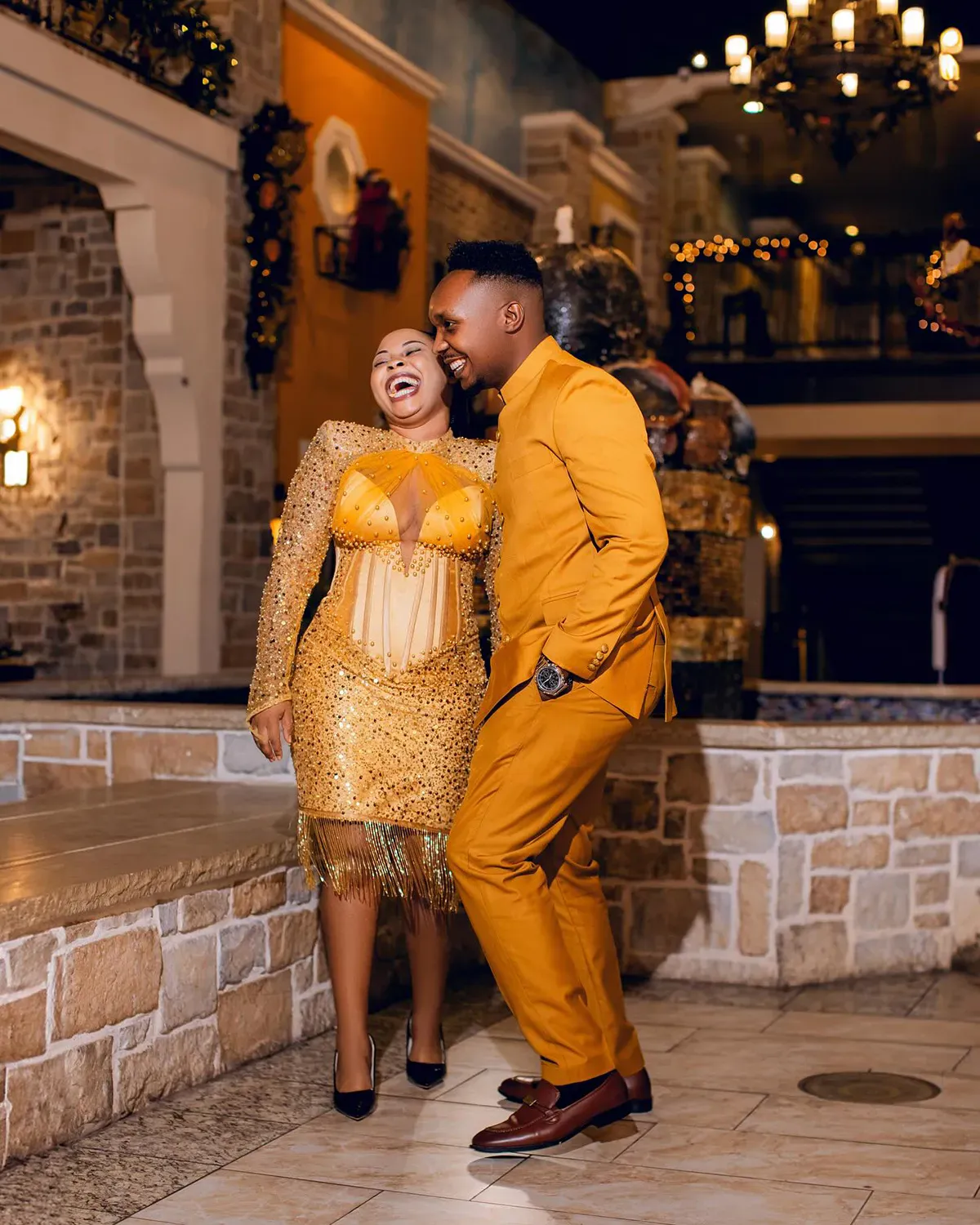 plus size gold satin dress LaDivine 7489C Formal Curvy Long Plus Size Prom Dress main image 0