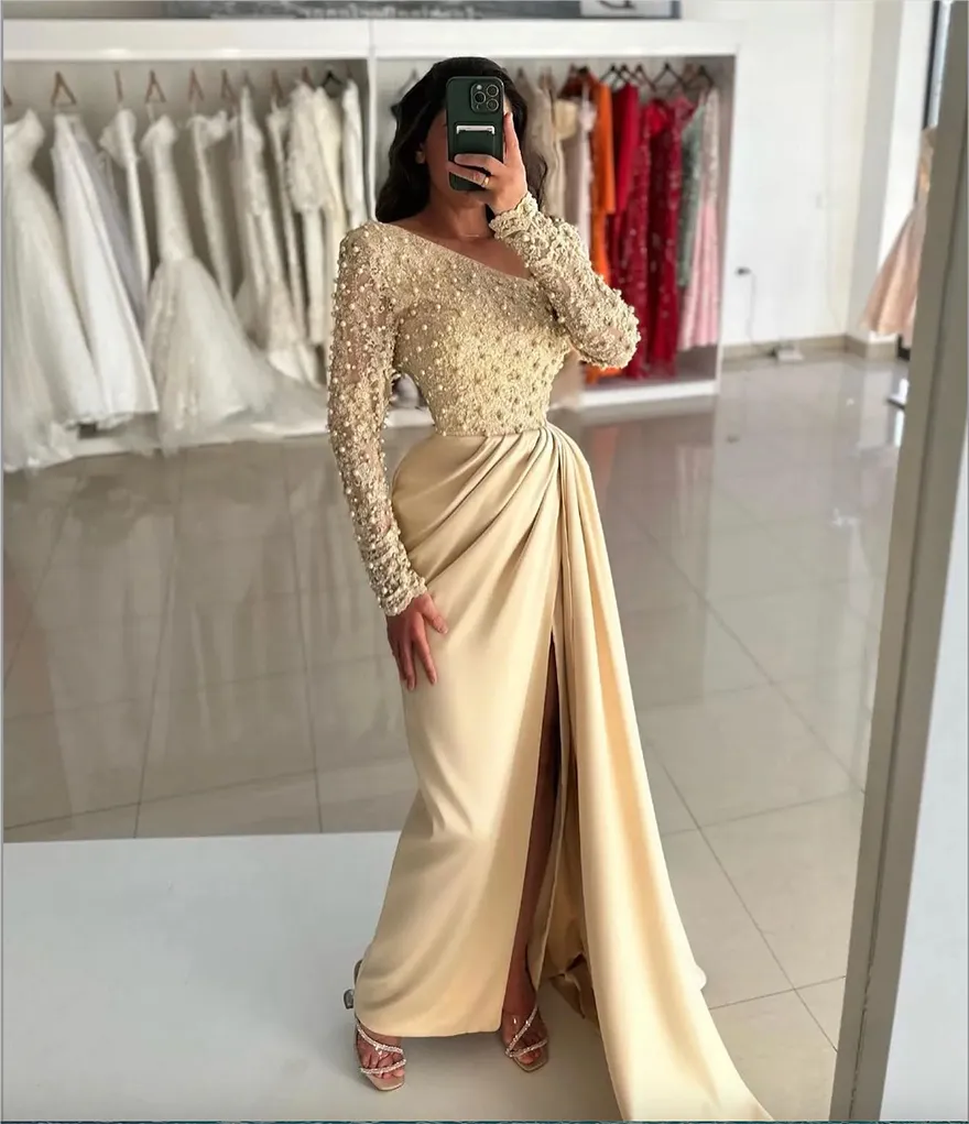 Gorgeous Pearls Evening Elegant V Neck Long Sleeves... From Babydress126,  $181.45 | DHgate.Com