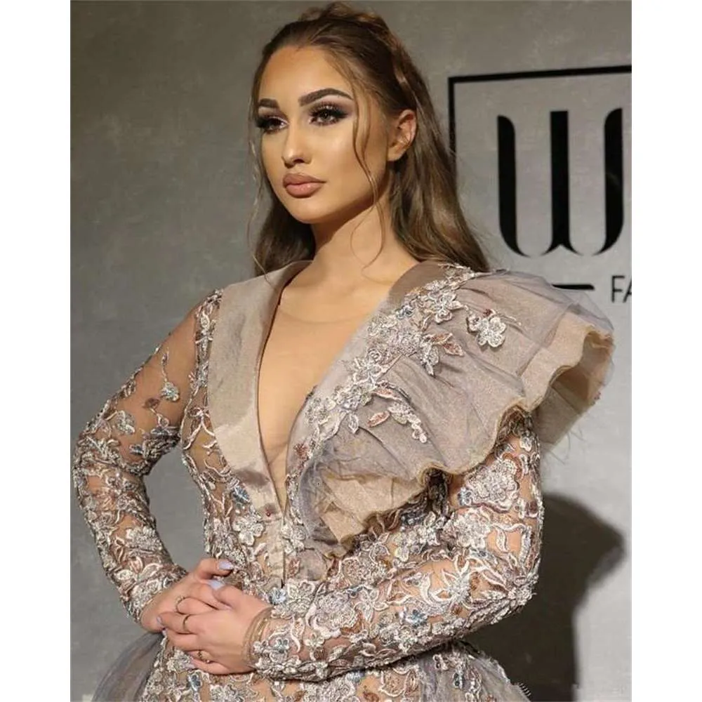 Lavish Sequins Lace V-neck Mermaid Evening Dress Lavish Sequins Lace V-neck Mermaid Evening Dress
